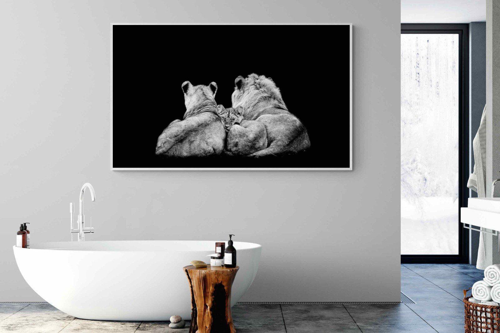 Lion Family-Wall_Art-180 x 110cm-Mounted Canvas-White-Pixalot