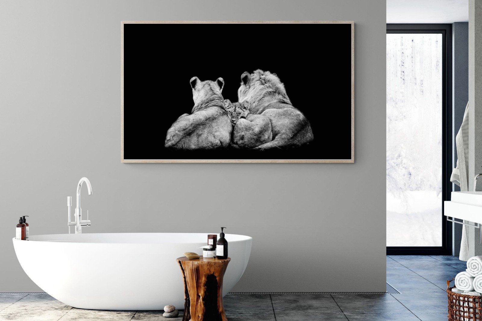 Lion Family-Wall_Art-180 x 110cm-Mounted Canvas-Wood-Pixalot