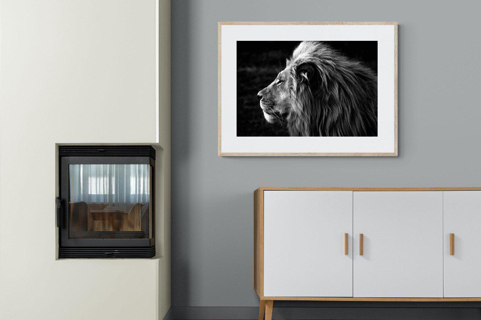 Lion King-Wall_Art-100 x 75cm-Framed Print-Wood-Pixalot