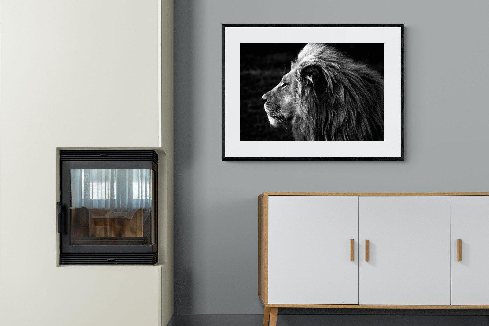 Lion King-Wall_Art-100 x 75cm-Framed Print-Black-Pixalot
