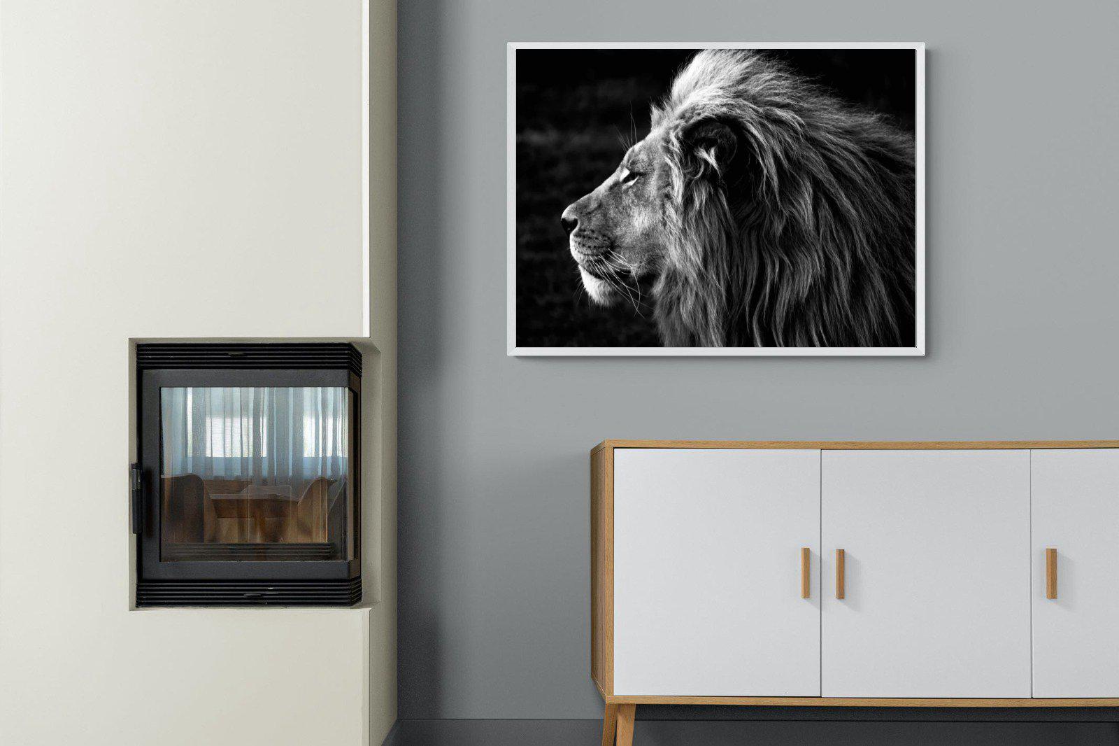 Lion King-Wall_Art-100 x 75cm-Mounted Canvas-White-Pixalot