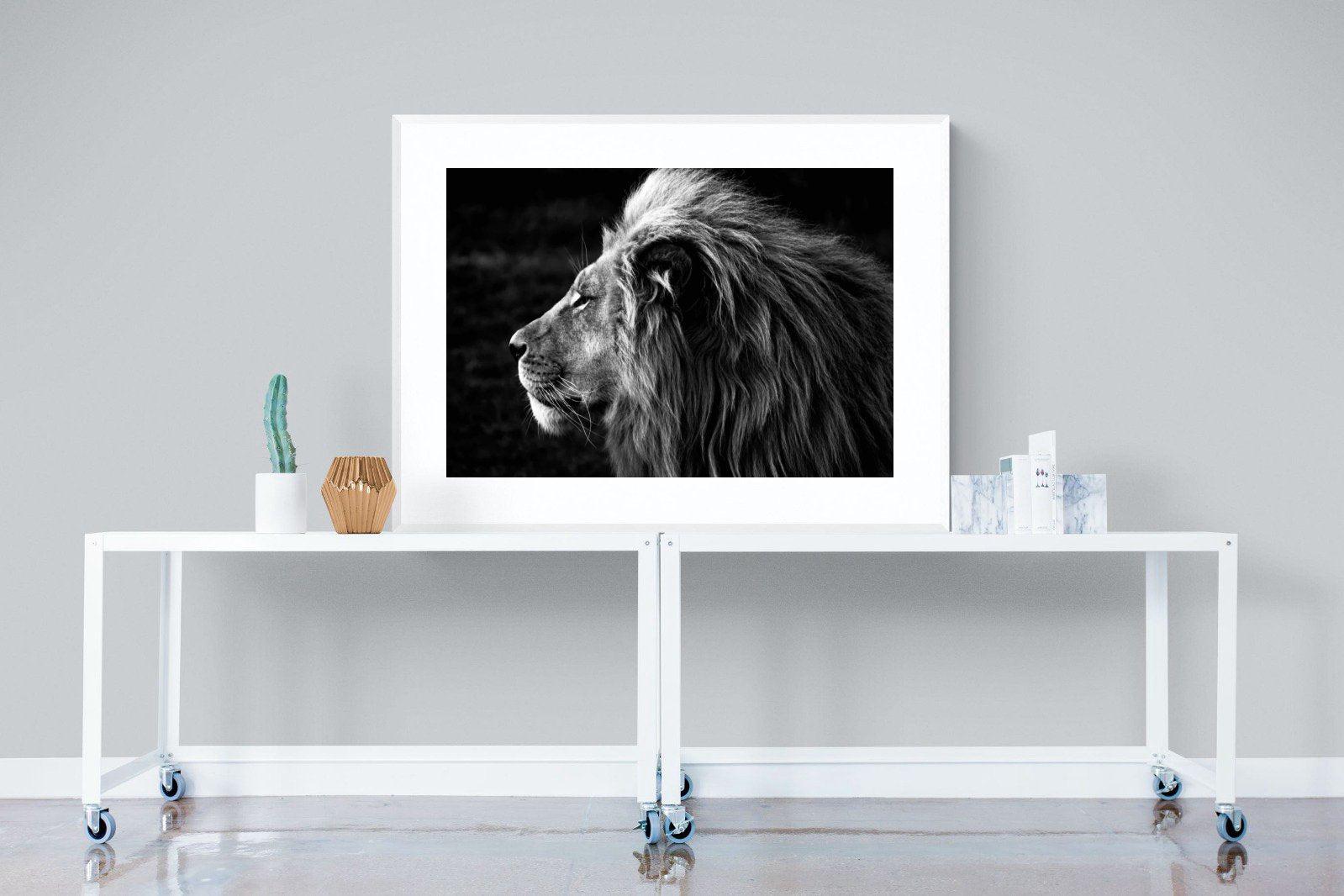 Lion King-Wall_Art-120 x 90cm-Framed Print-White-Pixalot