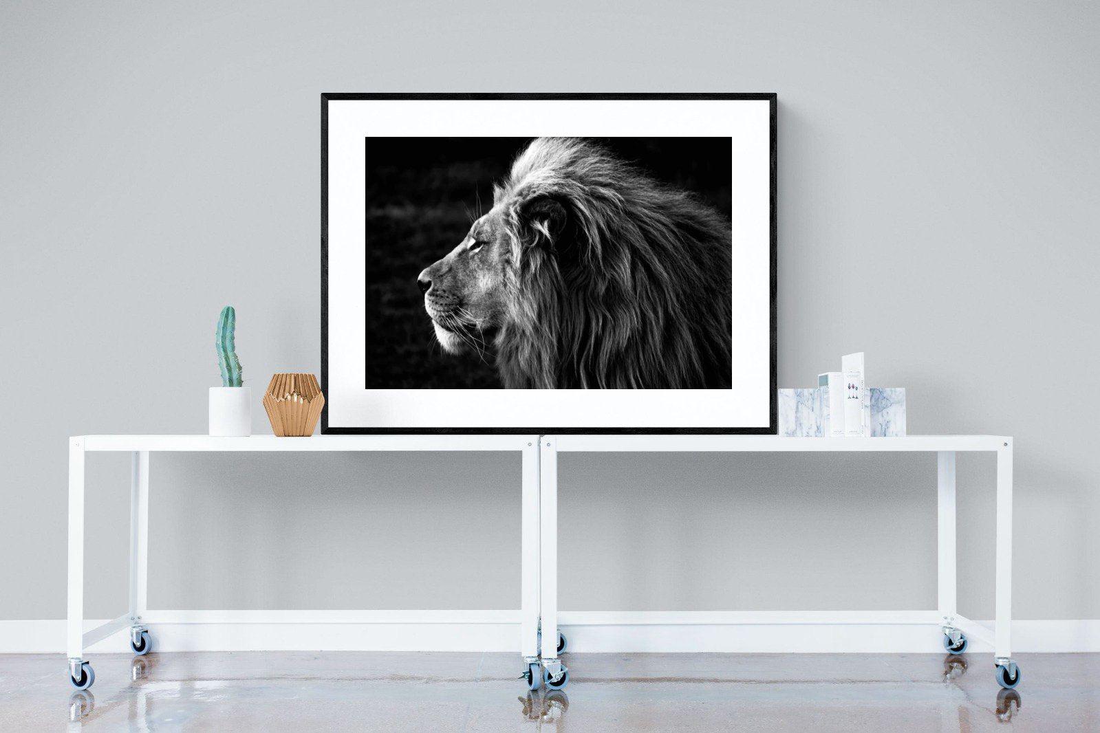 Lion King-Wall_Art-120 x 90cm-Framed Print-Black-Pixalot