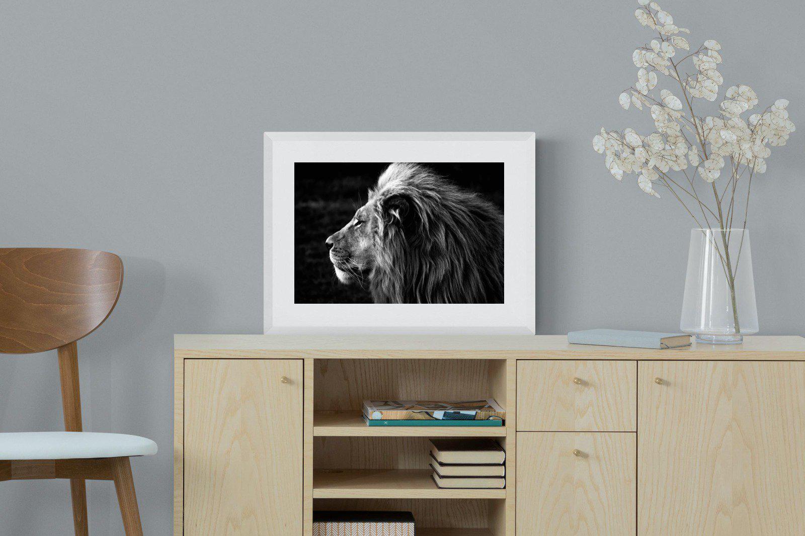 Lion King-Wall_Art-60 x 45cm-Framed Print-White-Pixalot