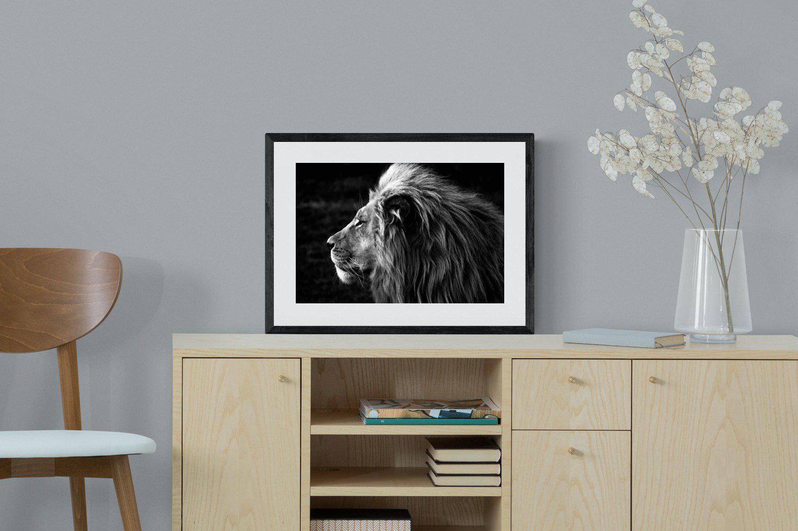 Lion King-Wall_Art-60 x 45cm-Framed Print-Black-Pixalot