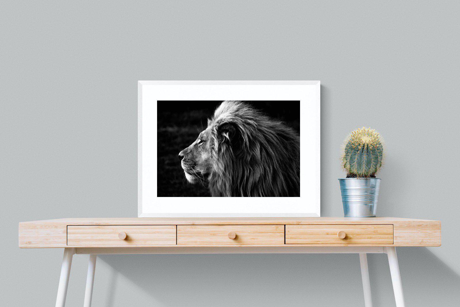 Lion King-Wall_Art-80 x 60cm-Framed Print-White-Pixalot