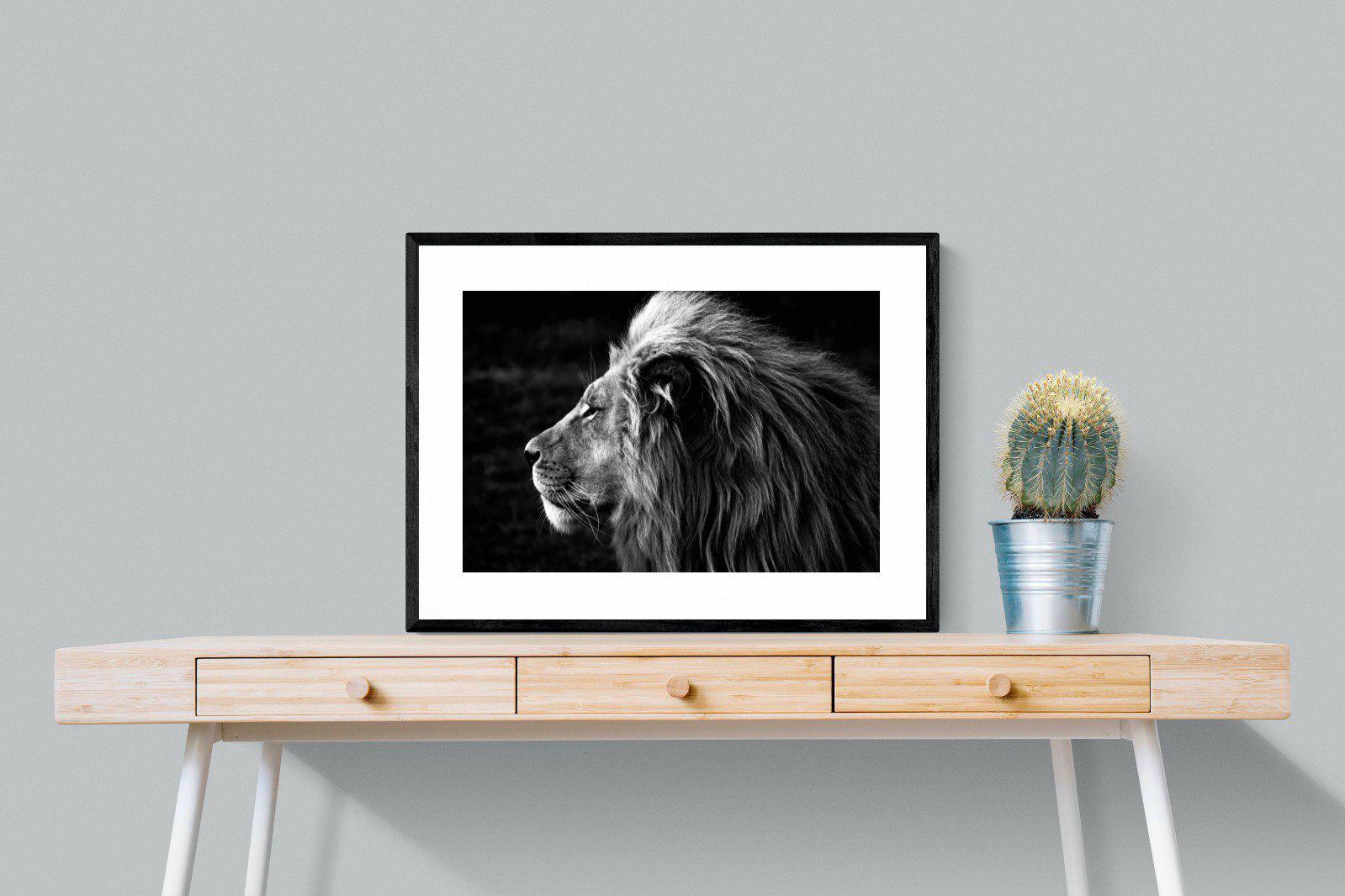 Lion King-Wall_Art-80 x 60cm-Framed Print-Black-Pixalot