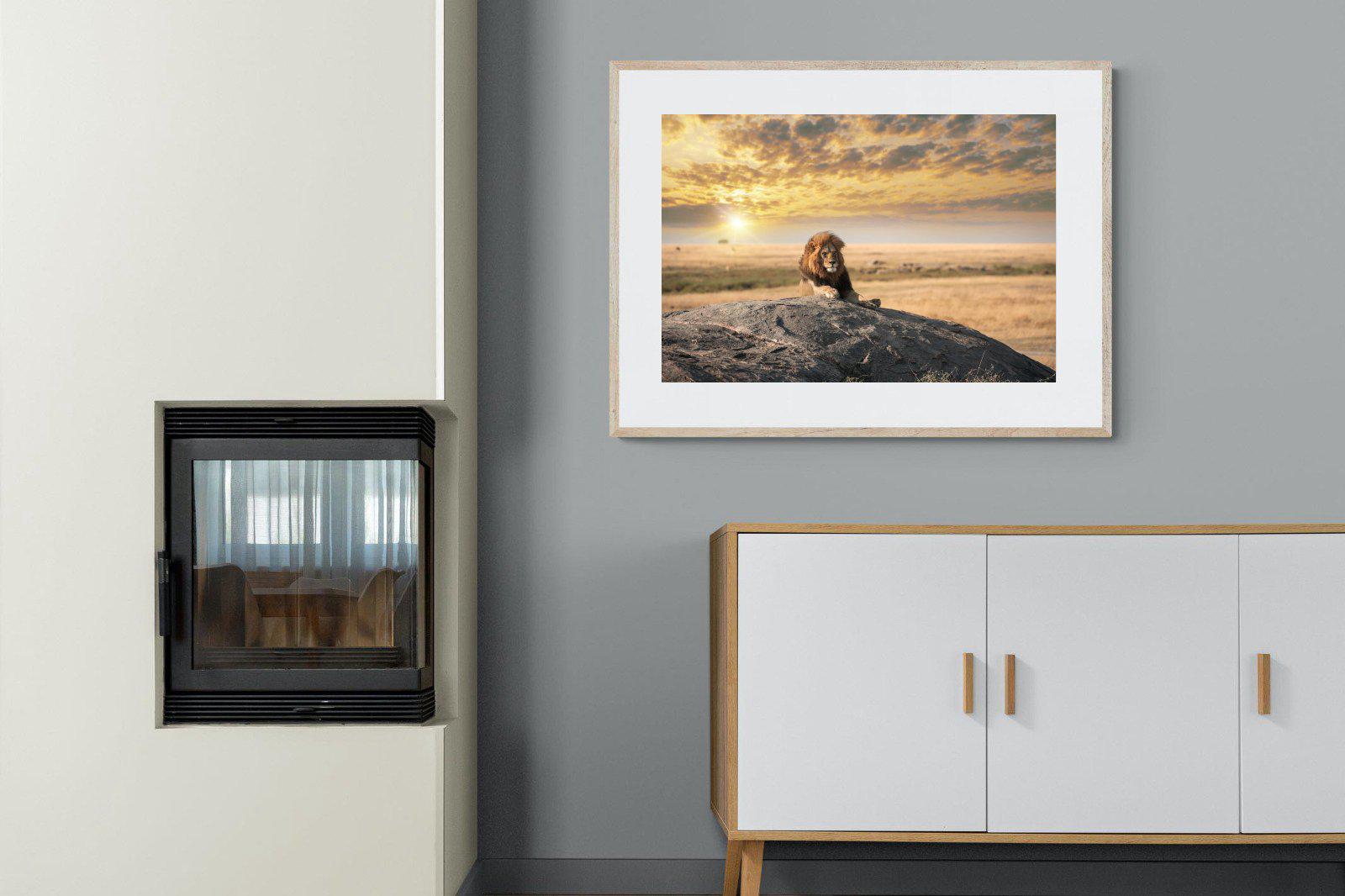 Lion Rock-Wall_Art-100 x 75cm-Framed Print-Wood-Pixalot