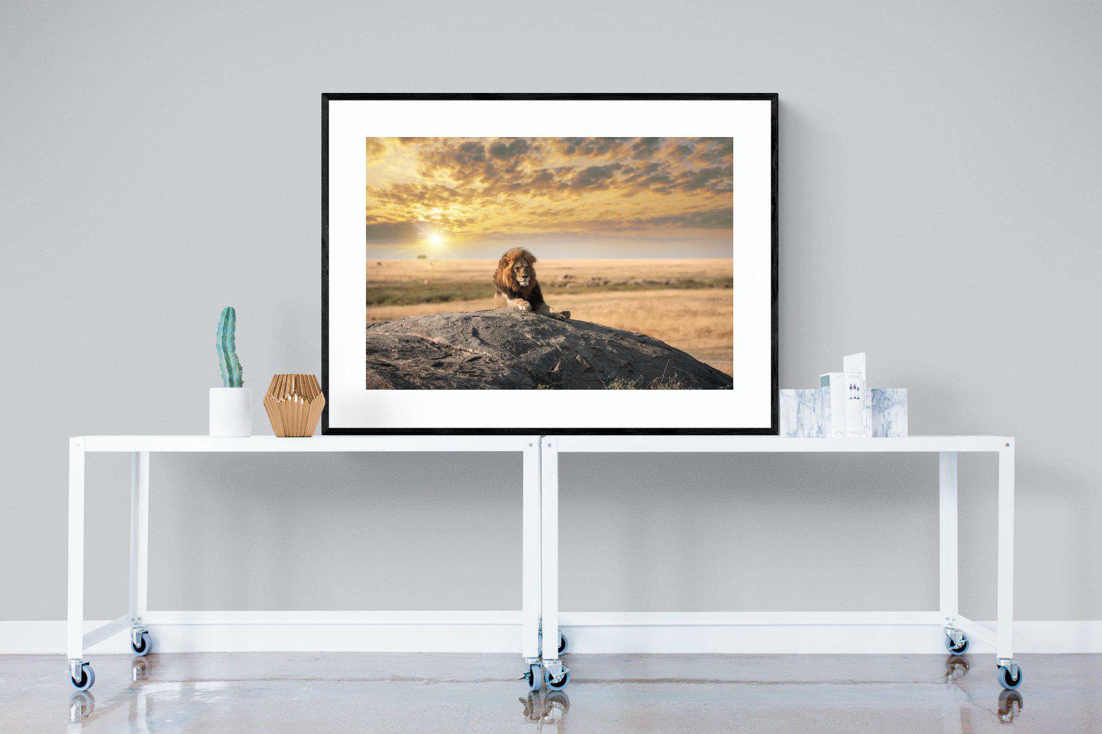 Lion Rock-Wall_Art-120 x 90cm-Framed Print-Black-Pixalot