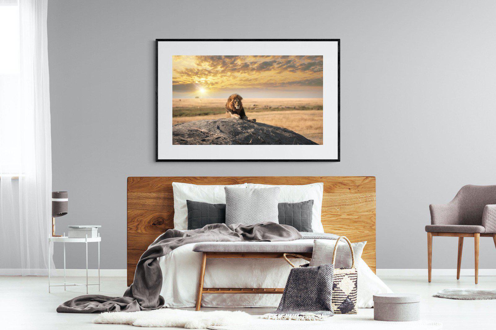 Lion Rock-Wall_Art-150 x 100cm-Framed Print-Black-Pixalot