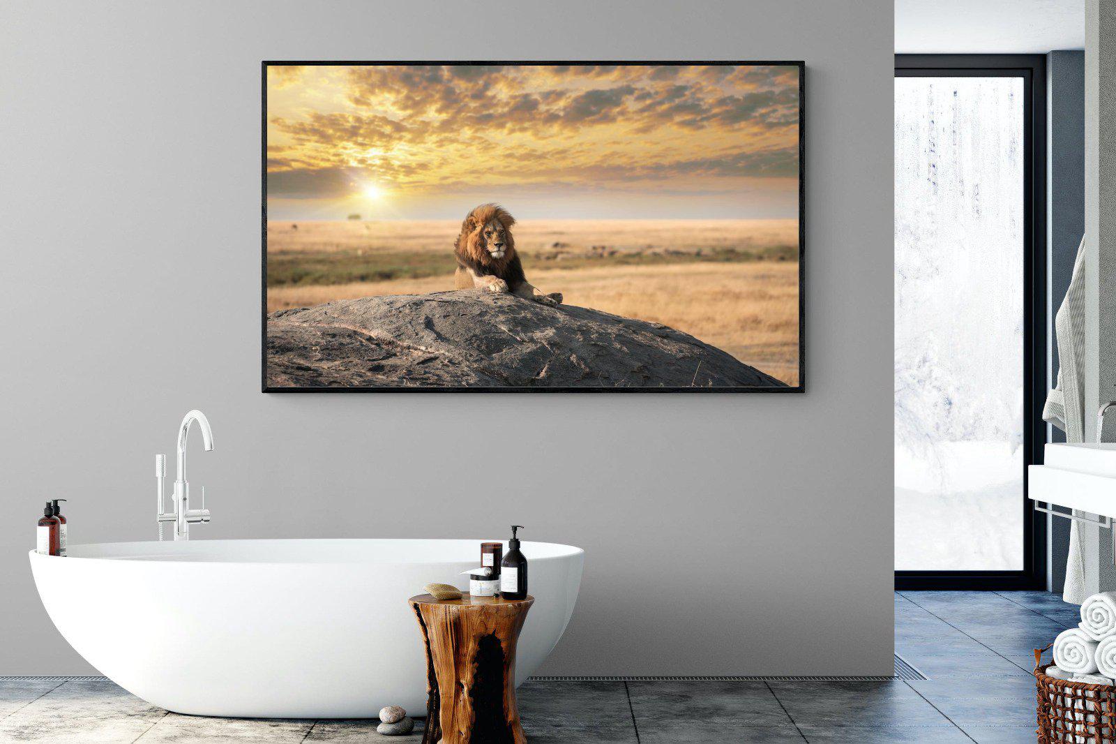 Lion Rock-Wall_Art-180 x 110cm-Mounted Canvas-Black-Pixalot