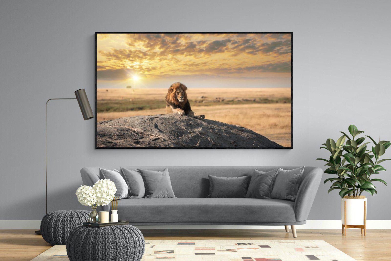 Lion Rock-Wall_Art-220 x 130cm-Mounted Canvas-Black-Pixalot