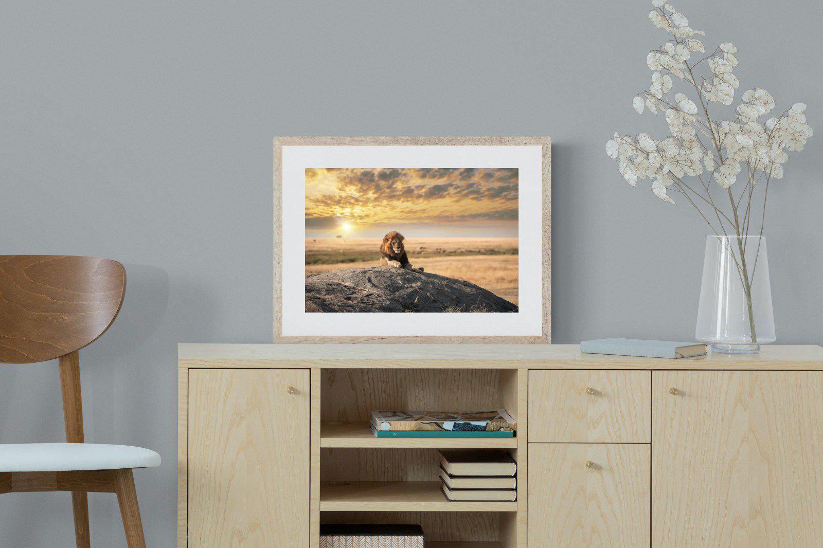 Lion Rock-Wall_Art-60 x 45cm-Framed Print-Wood-Pixalot