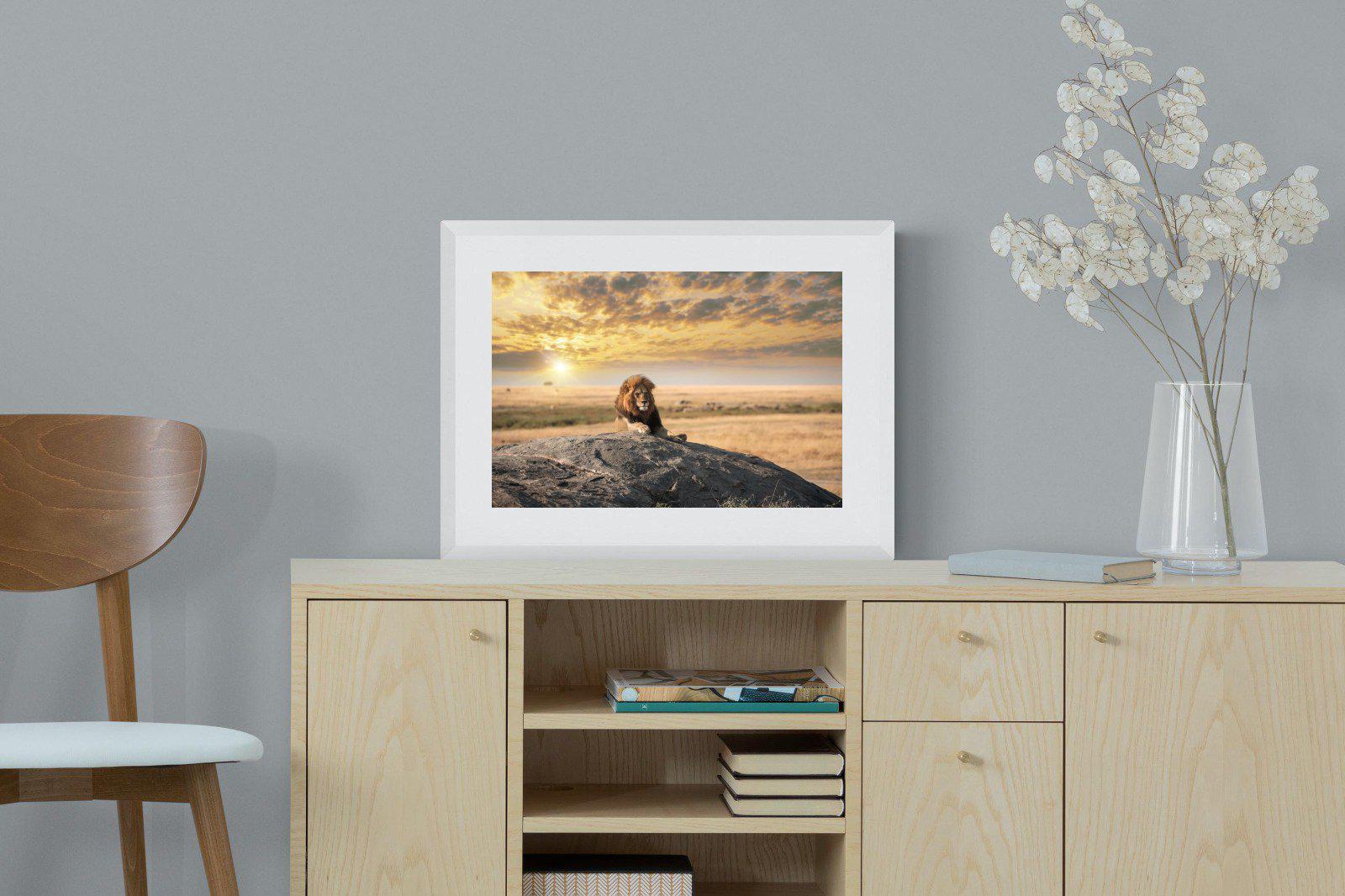 Lion Rock-Wall_Art-60 x 45cm-Framed Print-White-Pixalot