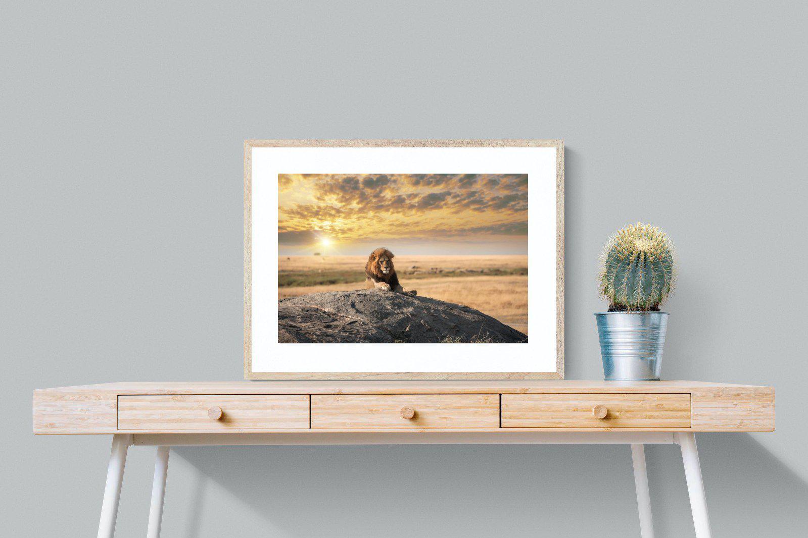Lion Rock-Wall_Art-80 x 60cm-Framed Print-Wood-Pixalot