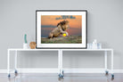 Lion Sunset-Wall_Art-120 x 90cm-Framed Print-Black-Pixalot