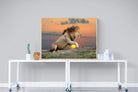 Lion Sunset-Wall_Art-120 x 90cm-Mounted Canvas-Wood-Pixalot