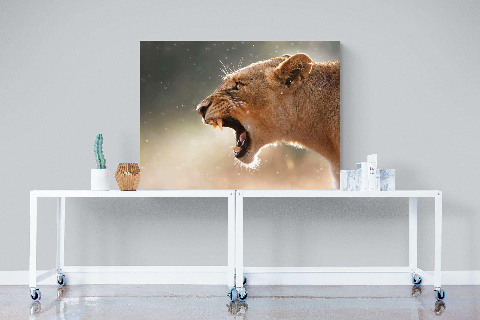 Lioness Roar-Wall_Art-120 x 90cm-Mounted Canvas-No Frame-Pixalot