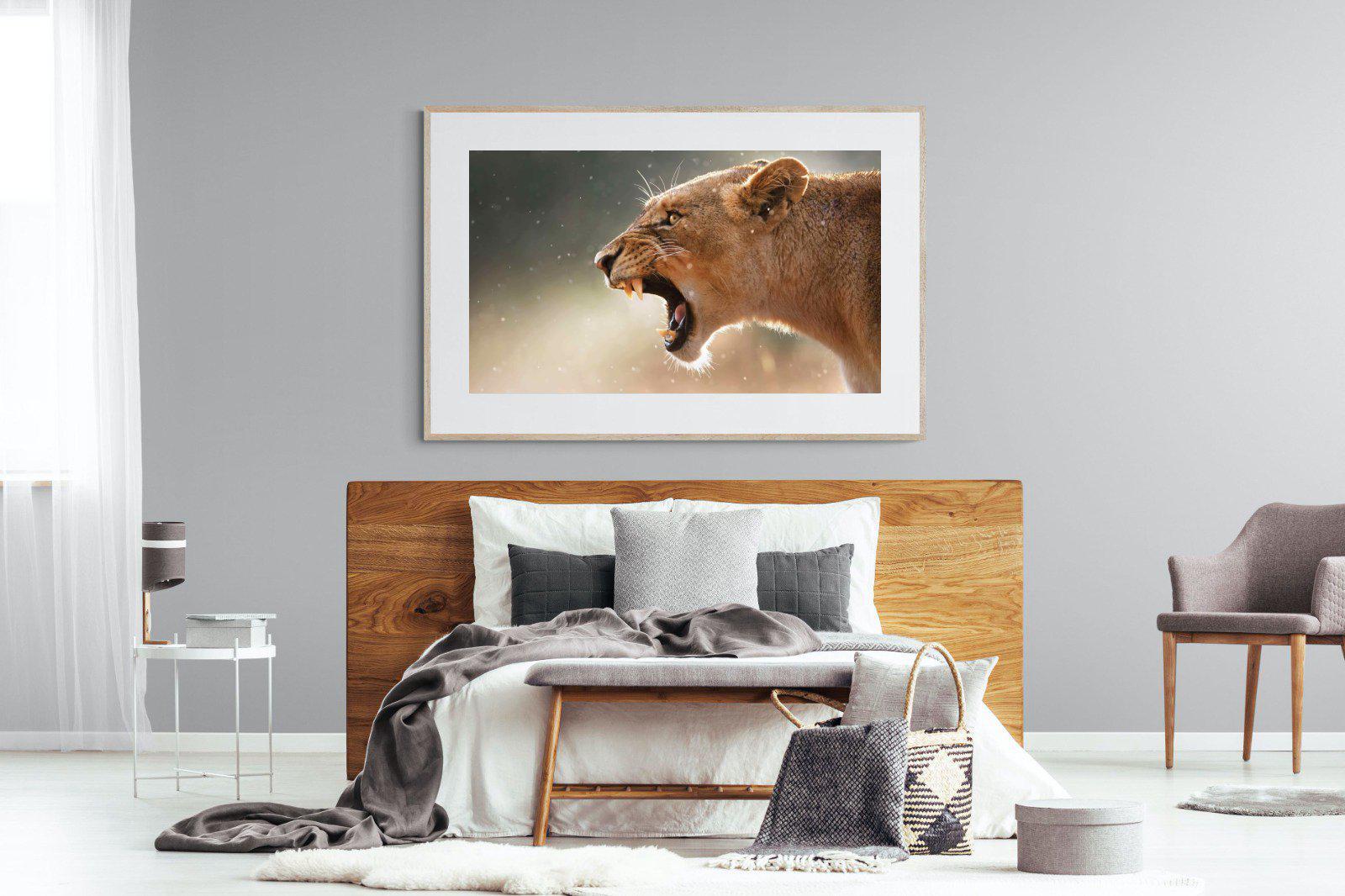 Lioness Roar-Wall_Art-150 x 100cm-Framed Print-Wood-Pixalot