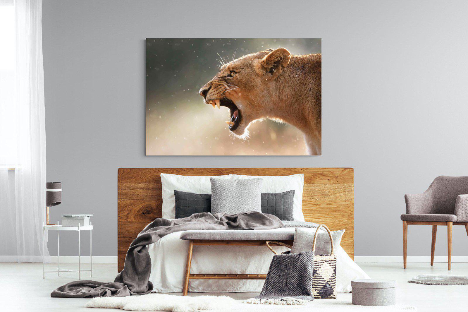 Lioness Roar-Wall_Art-150 x 100cm-Mounted Canvas-No Frame-Pixalot
