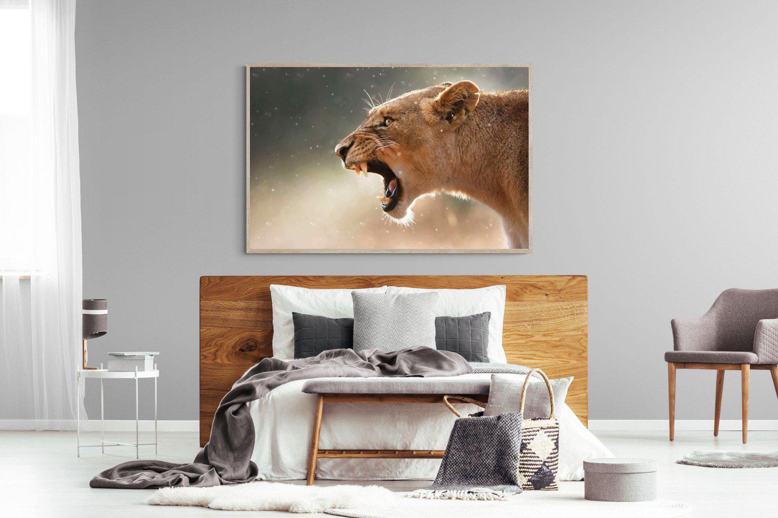 Lioness Roar-Wall_Art-150 x 100cm-Mounted Canvas-Wood-Pixalot