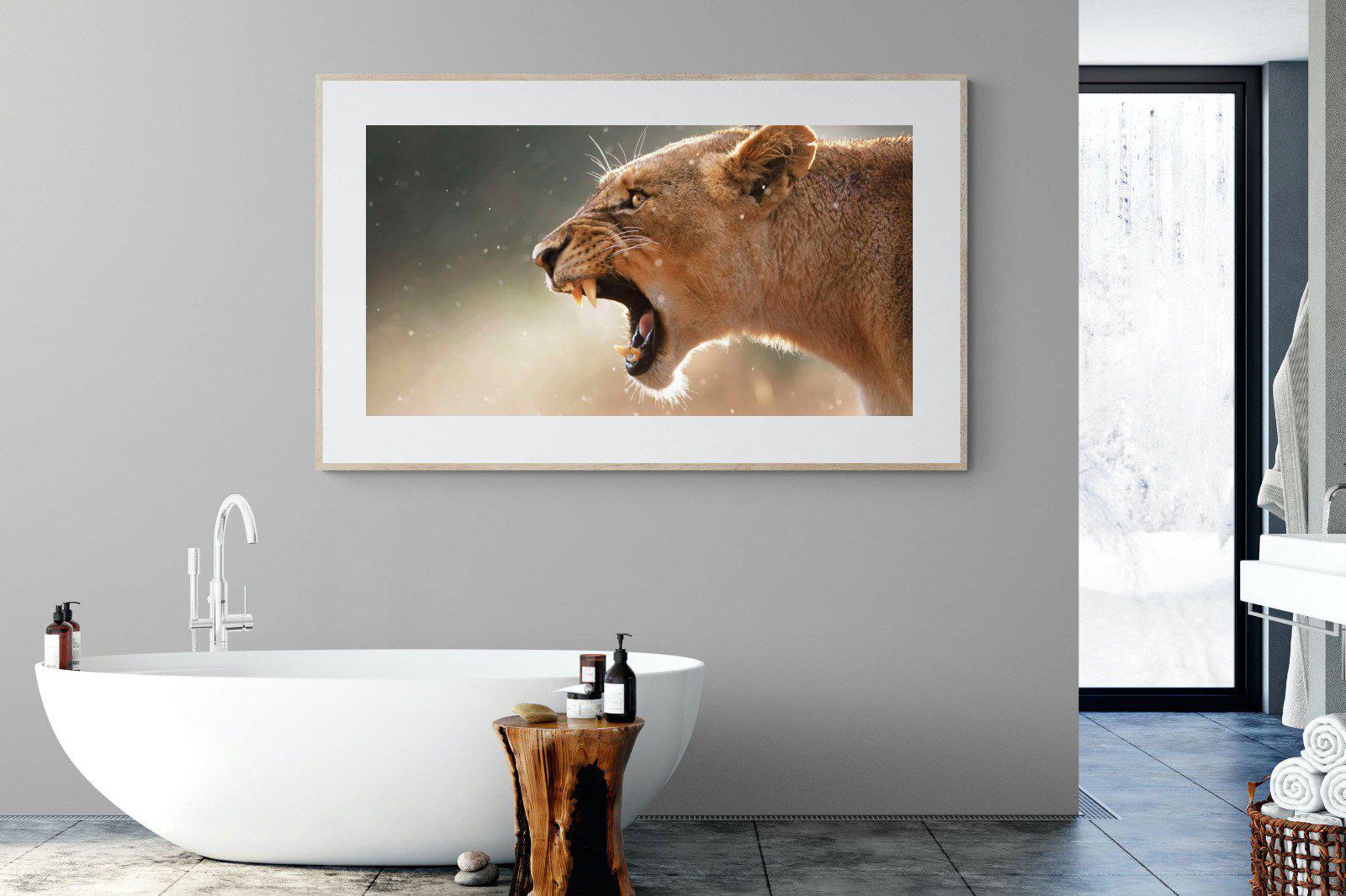 Lioness Roar-Wall_Art-180 x 110cm-Framed Print-Wood-Pixalot
