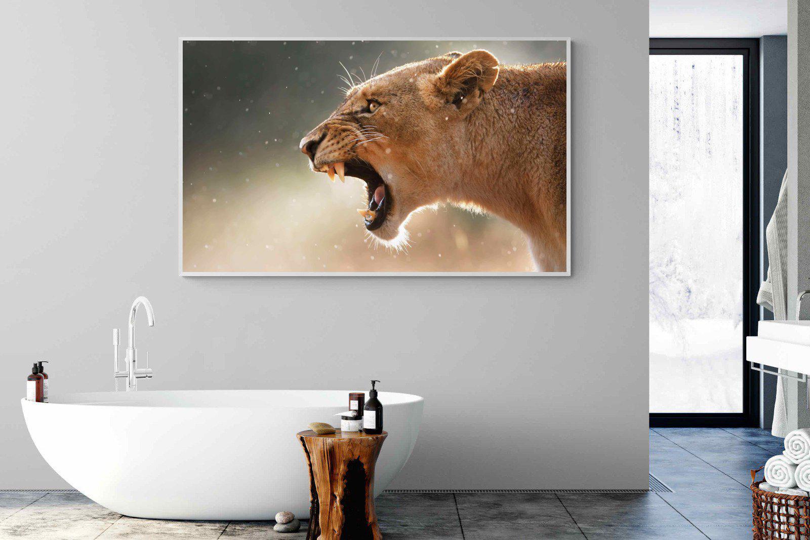 Lioness Roar-Wall_Art-180 x 110cm-Mounted Canvas-White-Pixalot