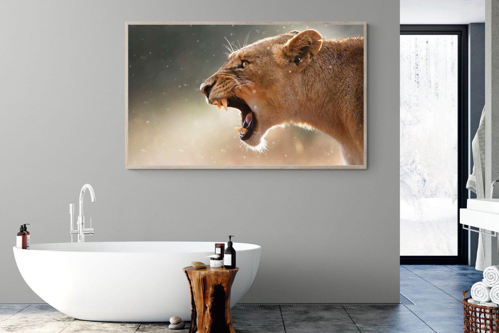 Lioness Roar-Wall_Art-180 x 110cm-Mounted Canvas-Wood-Pixalot