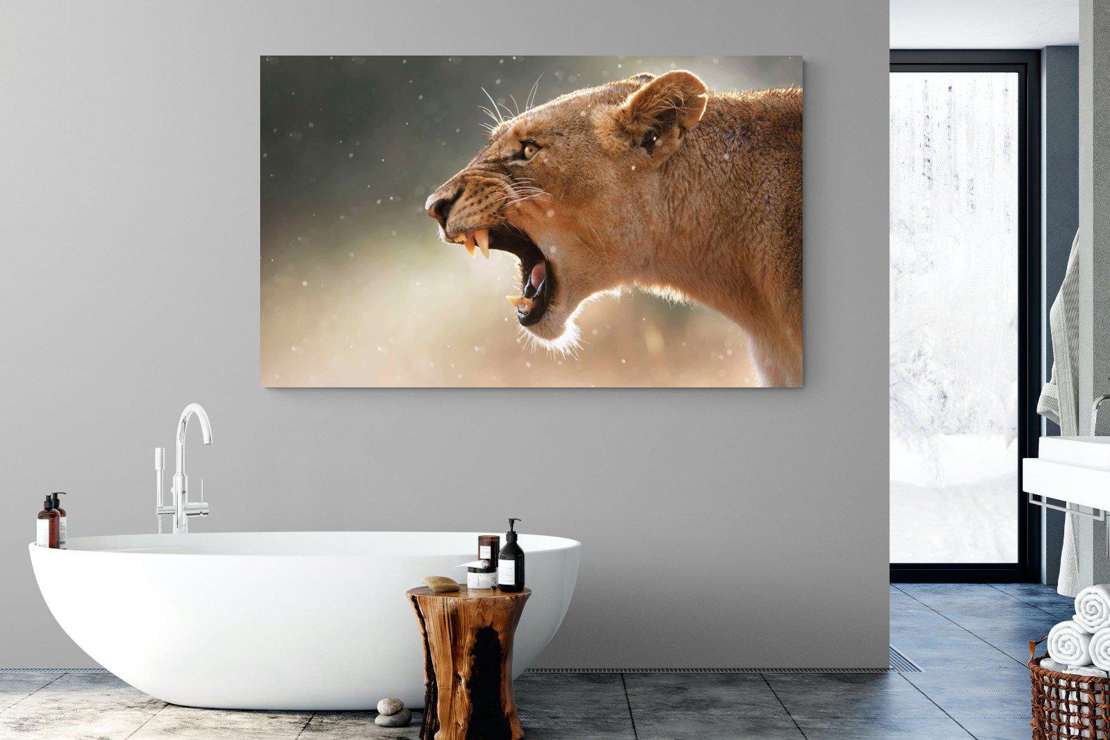 Lioness Roar-Wall_Art-180 x 110cm-Mounted Canvas-No Frame-Pixalot