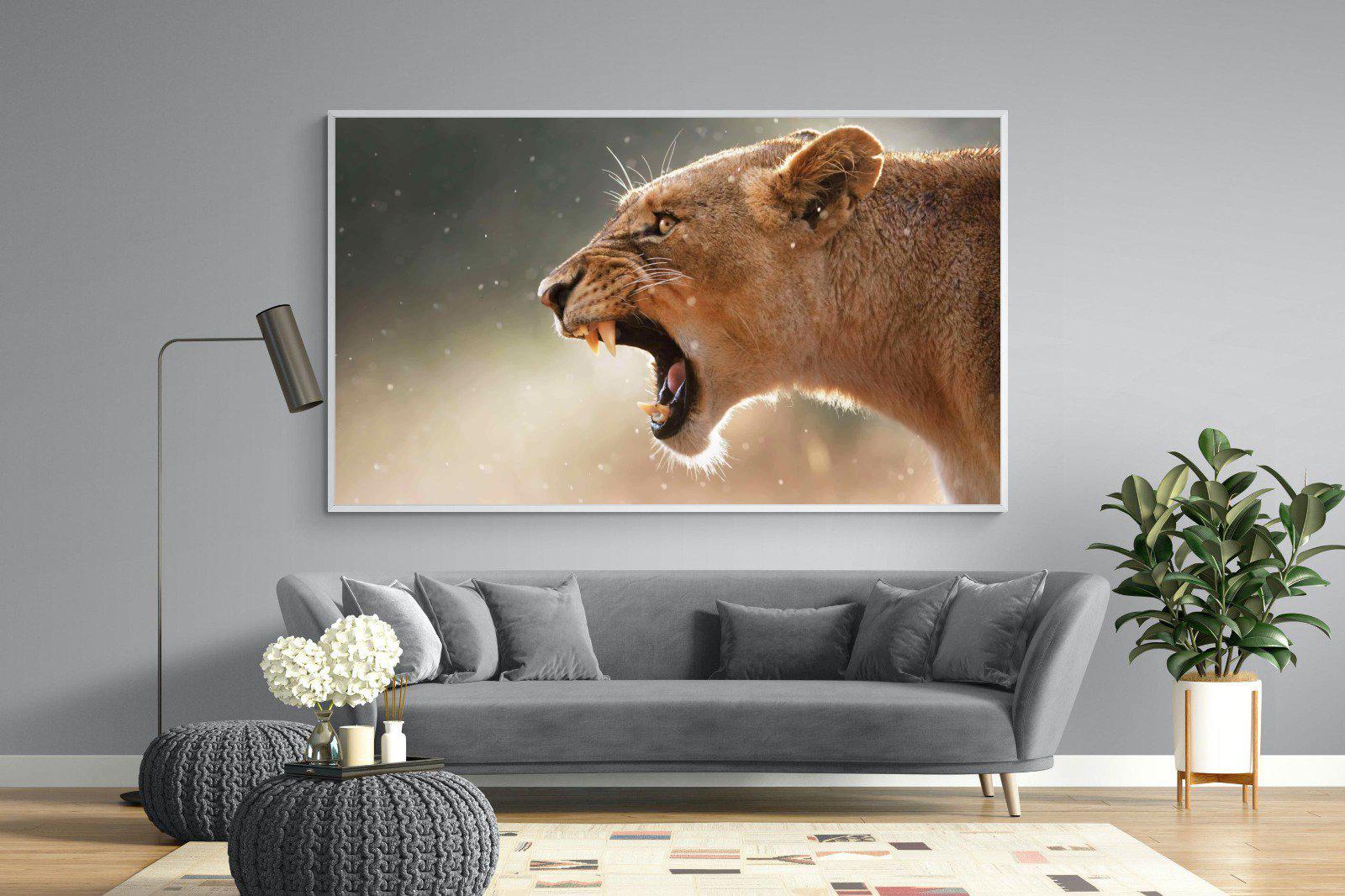 Lioness Roar-Wall_Art-220 x 130cm-Mounted Canvas-White-Pixalot