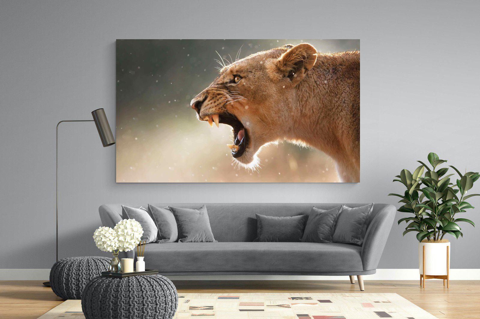 Lioness Roar-Wall_Art-220 x 130cm-Mounted Canvas-No Frame-Pixalot