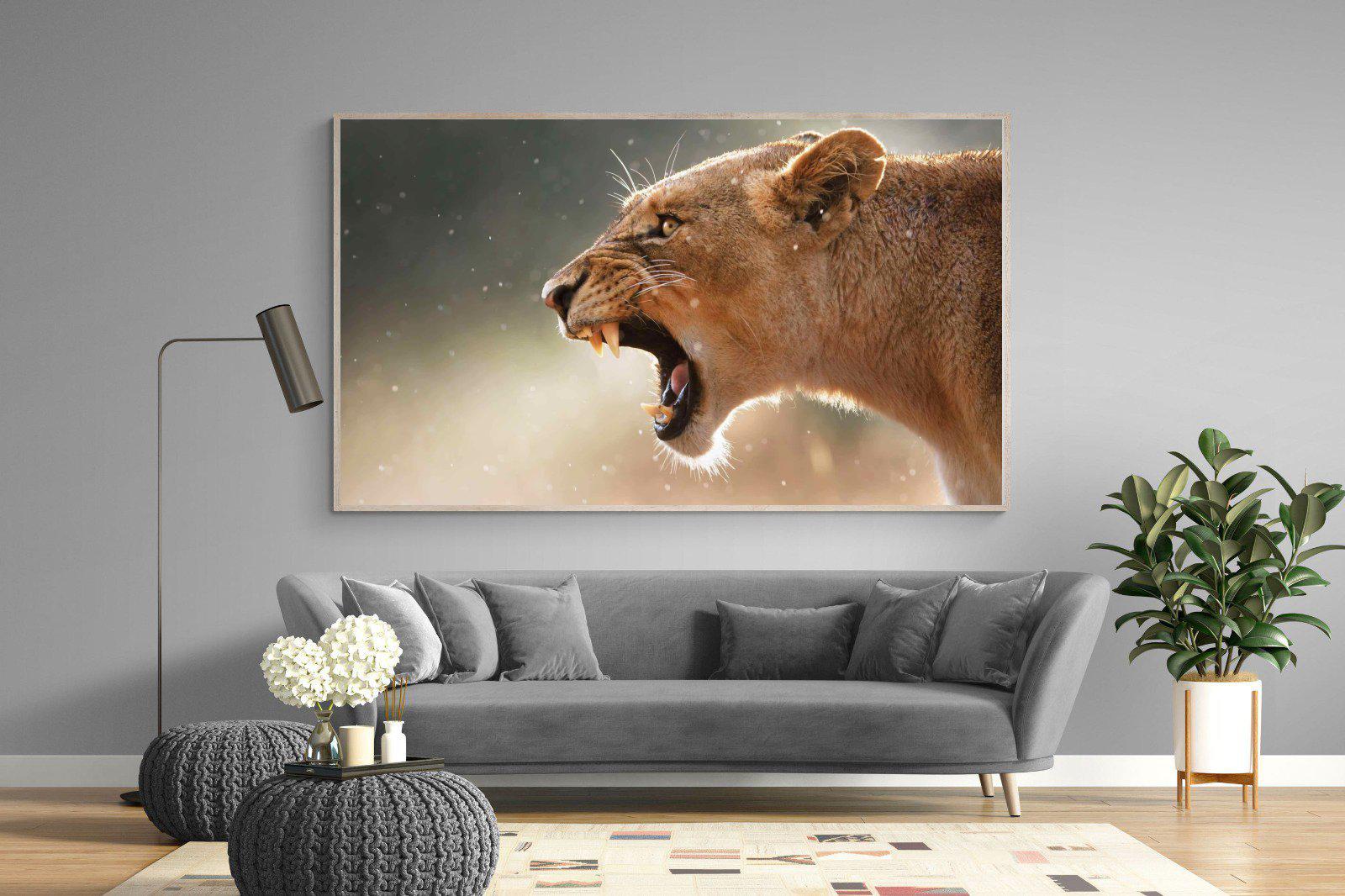 Lioness Roar-Wall_Art-220 x 130cm-Mounted Canvas-Wood-Pixalot