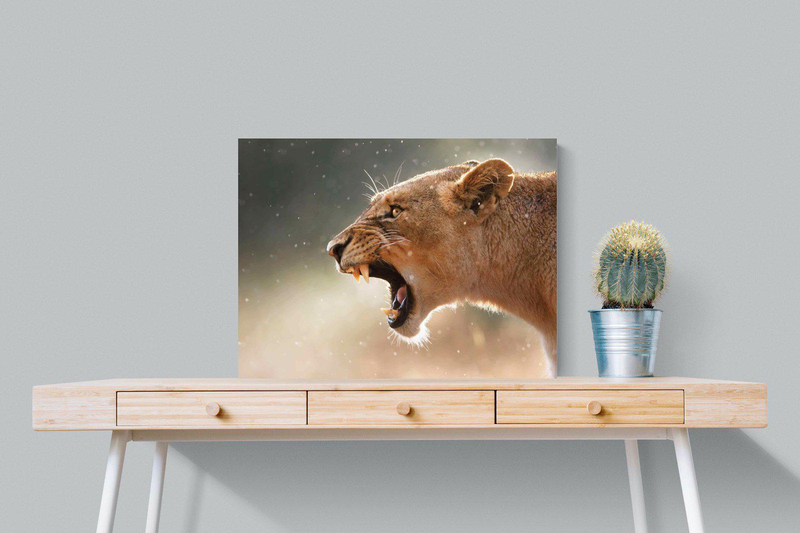 Lioness Roar-Wall_Art-80 x 60cm-Mounted Canvas-No Frame-Pixalot
