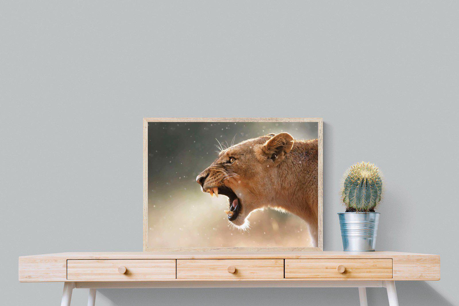 Lioness Roar-Wall_Art-80 x 60cm-Mounted Canvas-Wood-Pixalot