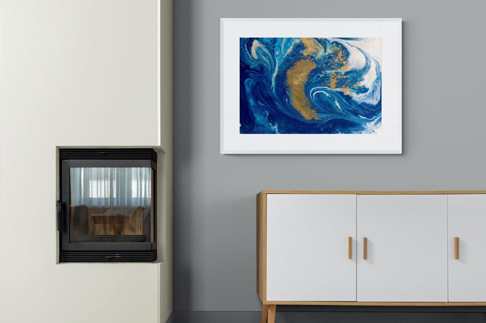 Liquid Marble-Wall_Art-100 x 75cm-Framed Print-White-Pixalot