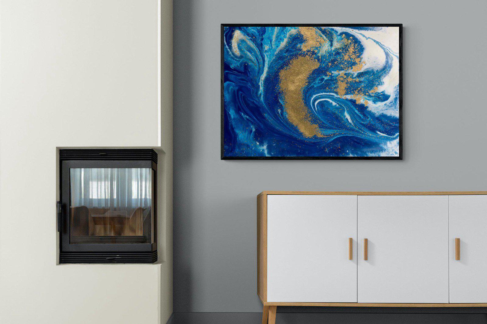 Liquid Marble-Wall_Art-100 x 75cm-Mounted Canvas-Black-Pixalot