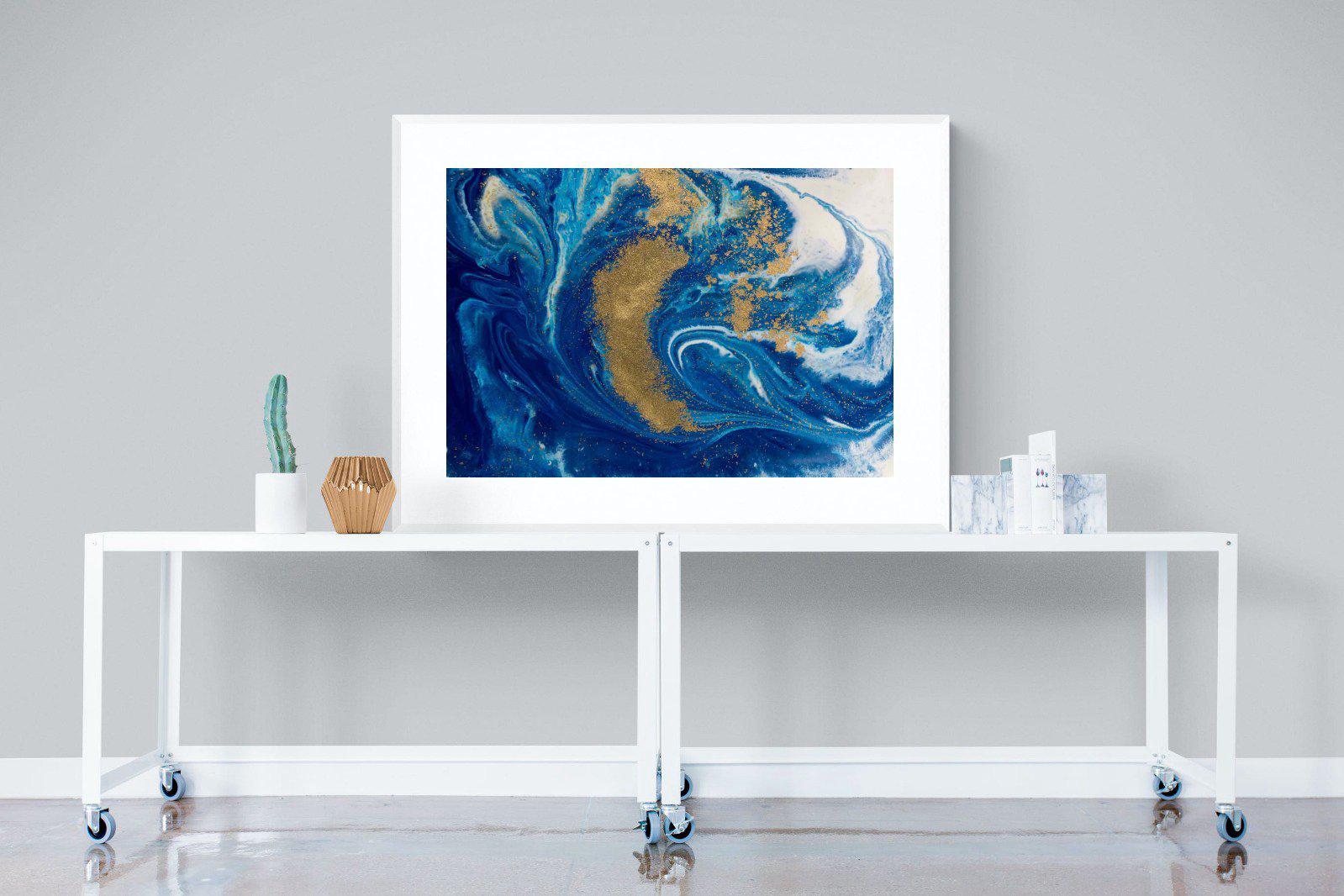 Liquid Marble-Wall_Art-120 x 90cm-Framed Print-White-Pixalot