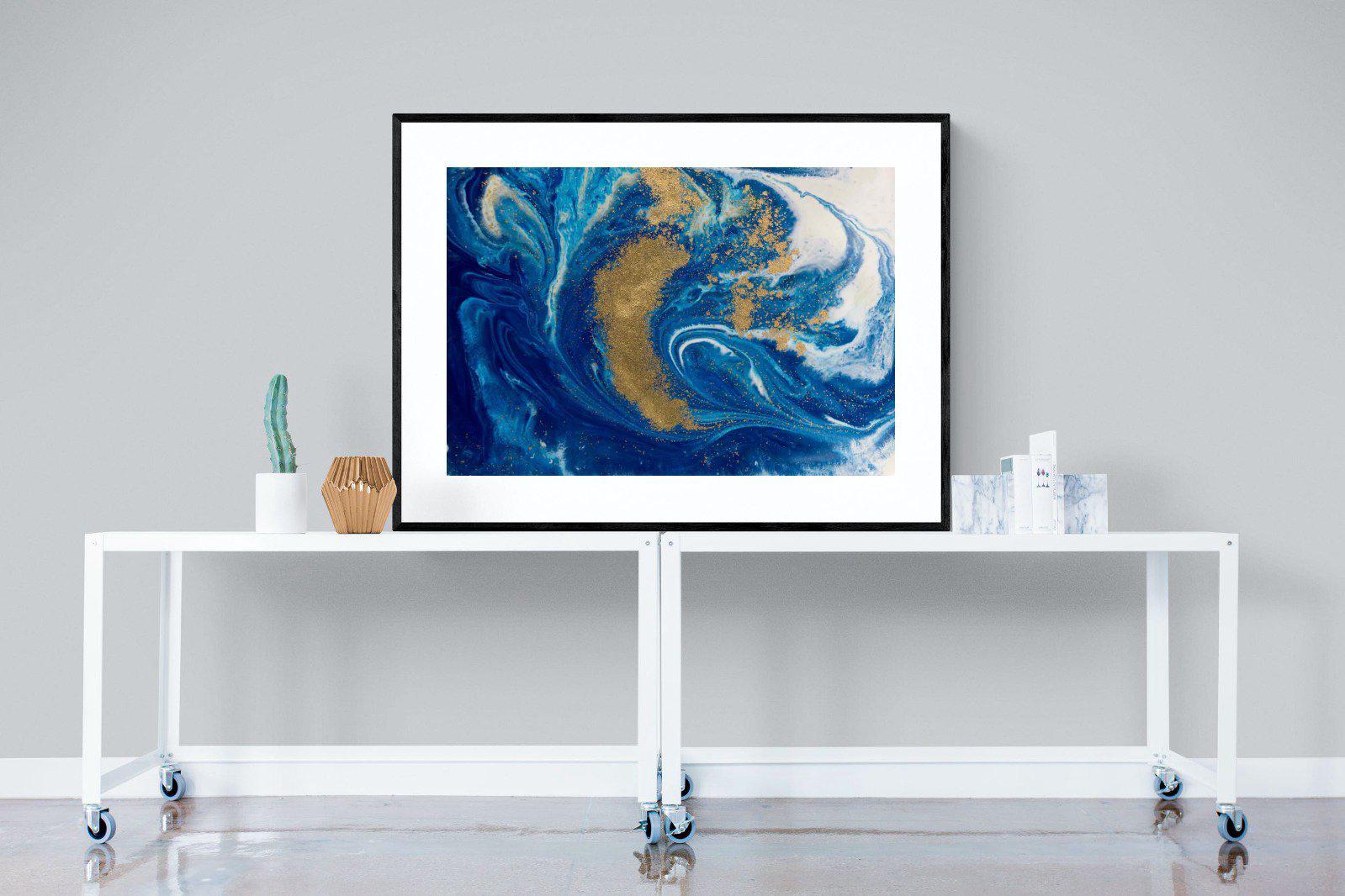 Liquid Marble-Wall_Art-120 x 90cm-Framed Print-Black-Pixalot