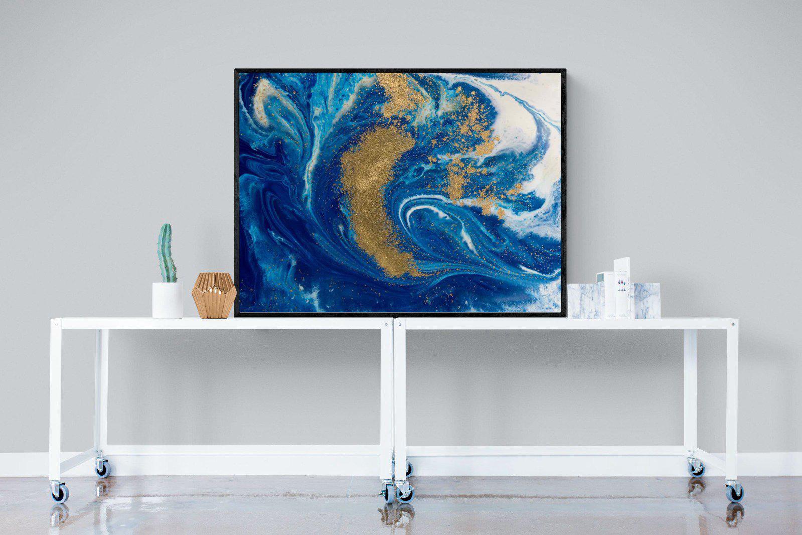 Liquid Marble-Wall_Art-120 x 90cm-Mounted Canvas-Black-Pixalot