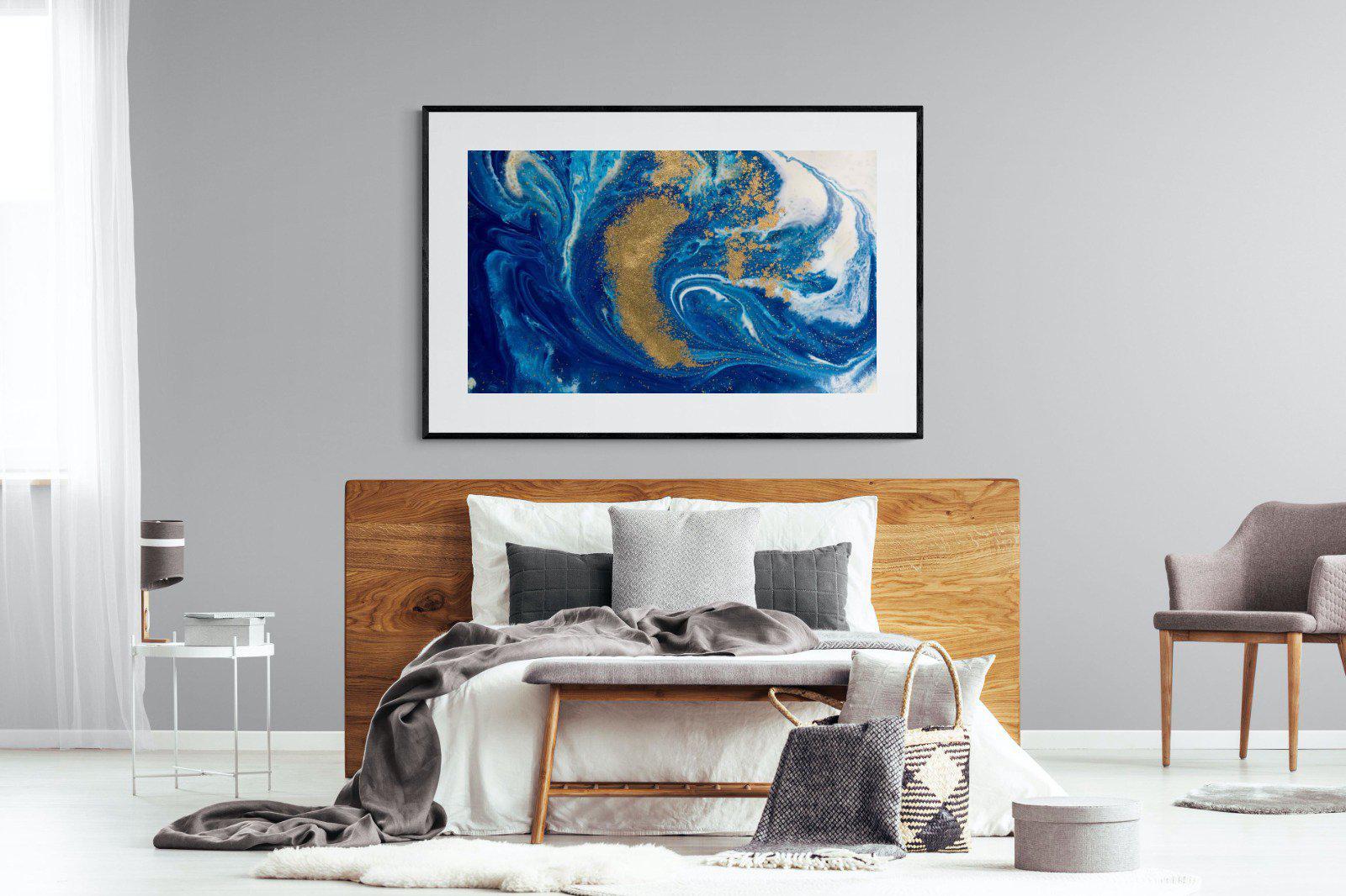 Liquid Marble-Wall_Art-150 x 100cm-Framed Print-Black-Pixalot