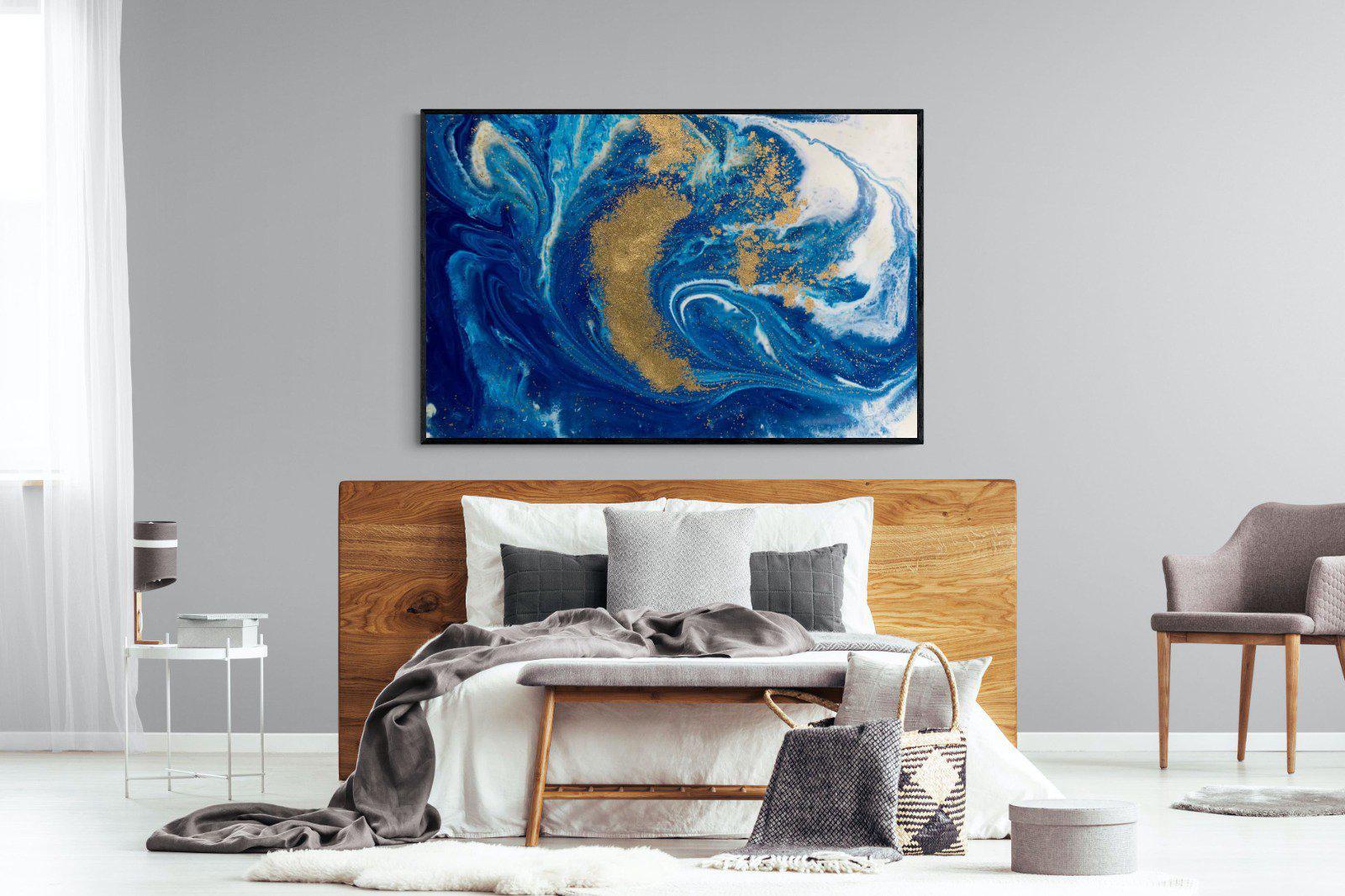 Liquid Marble-Wall_Art-150 x 100cm-Mounted Canvas-Black-Pixalot