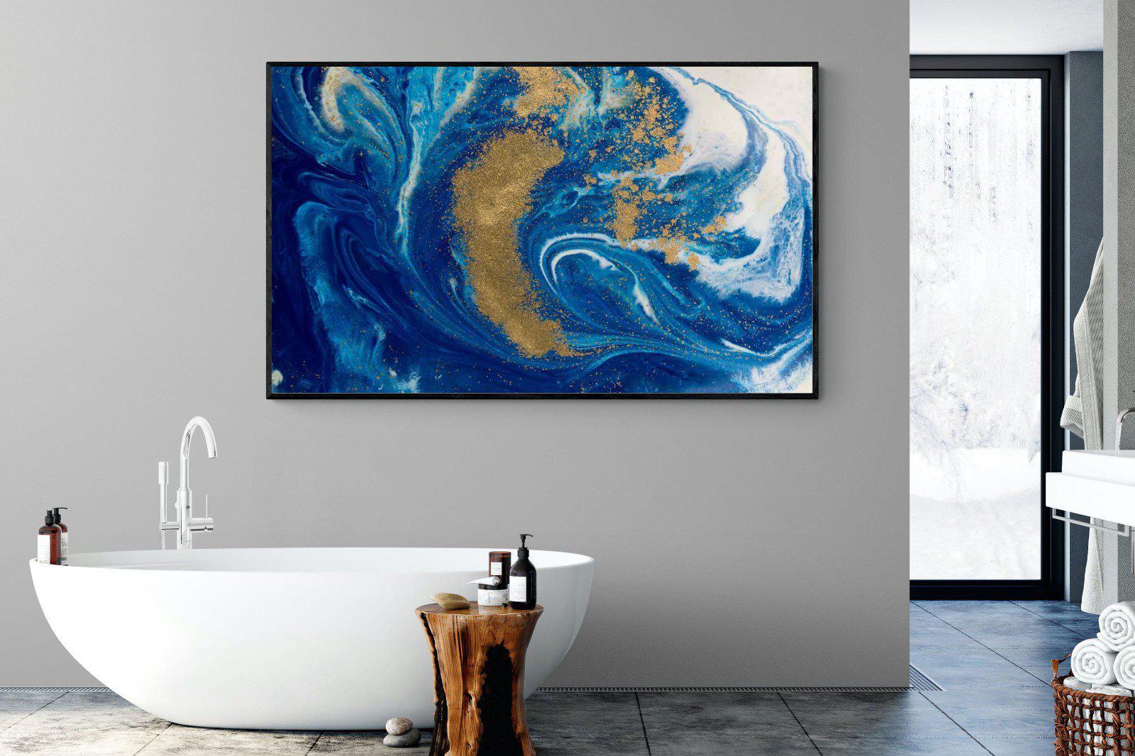 Liquid Marble-Wall_Art-180 x 110cm-Mounted Canvas-Black-Pixalot
