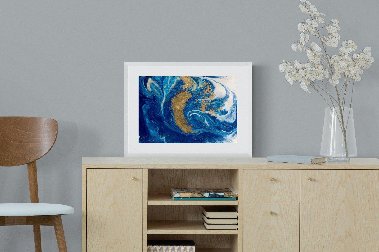 Liquid Marble-Wall_Art-60 x 45cm-Framed Print-White-Pixalot