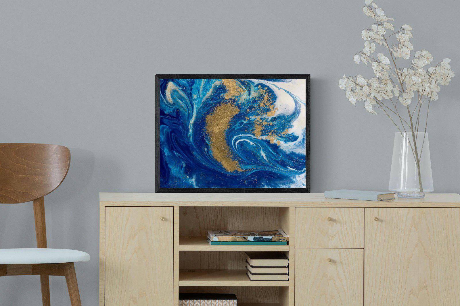 Liquid Marble-Wall_Art-60 x 45cm-Mounted Canvas-Black-Pixalot