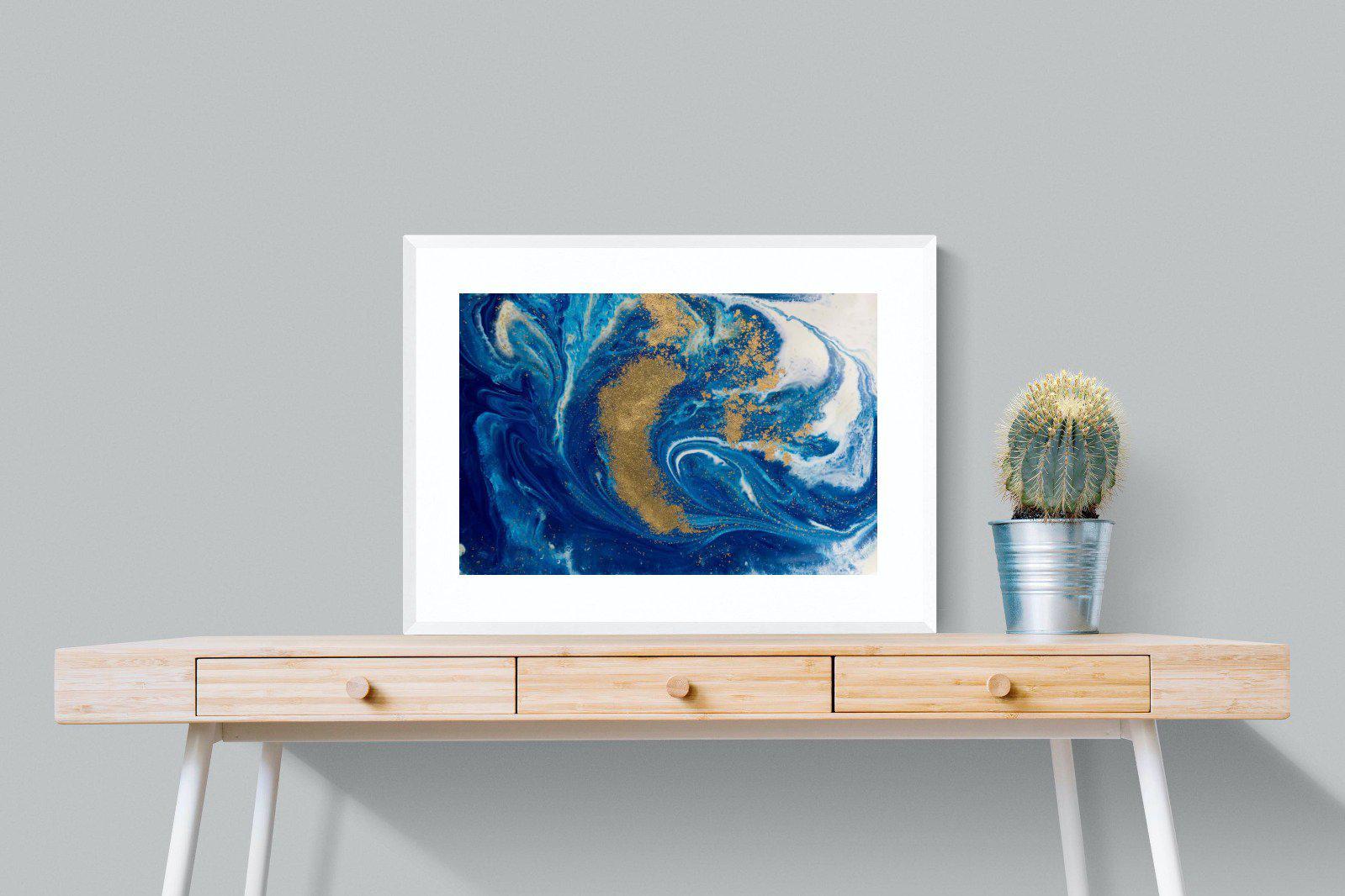 Liquid Marble-Wall_Art-80 x 60cm-Framed Print-White-Pixalot