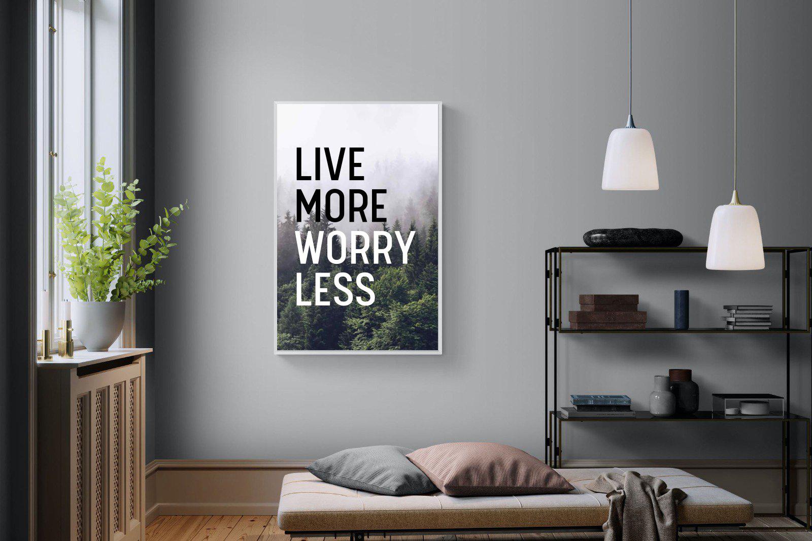 Live More Worry Less-Wall_Art-100 x 150cm-Mounted Canvas-White-Pixalot