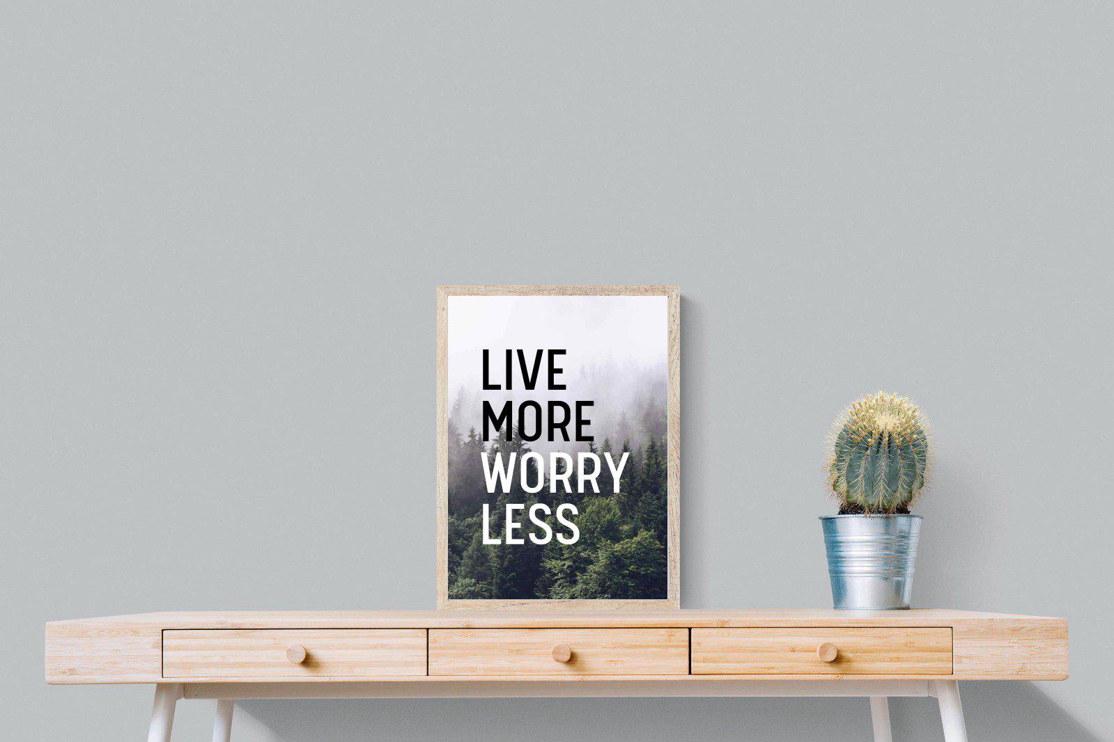 Live More Worry Less-Wall_Art-45 x 60cm-Mounted Canvas-Wood-Pixalot