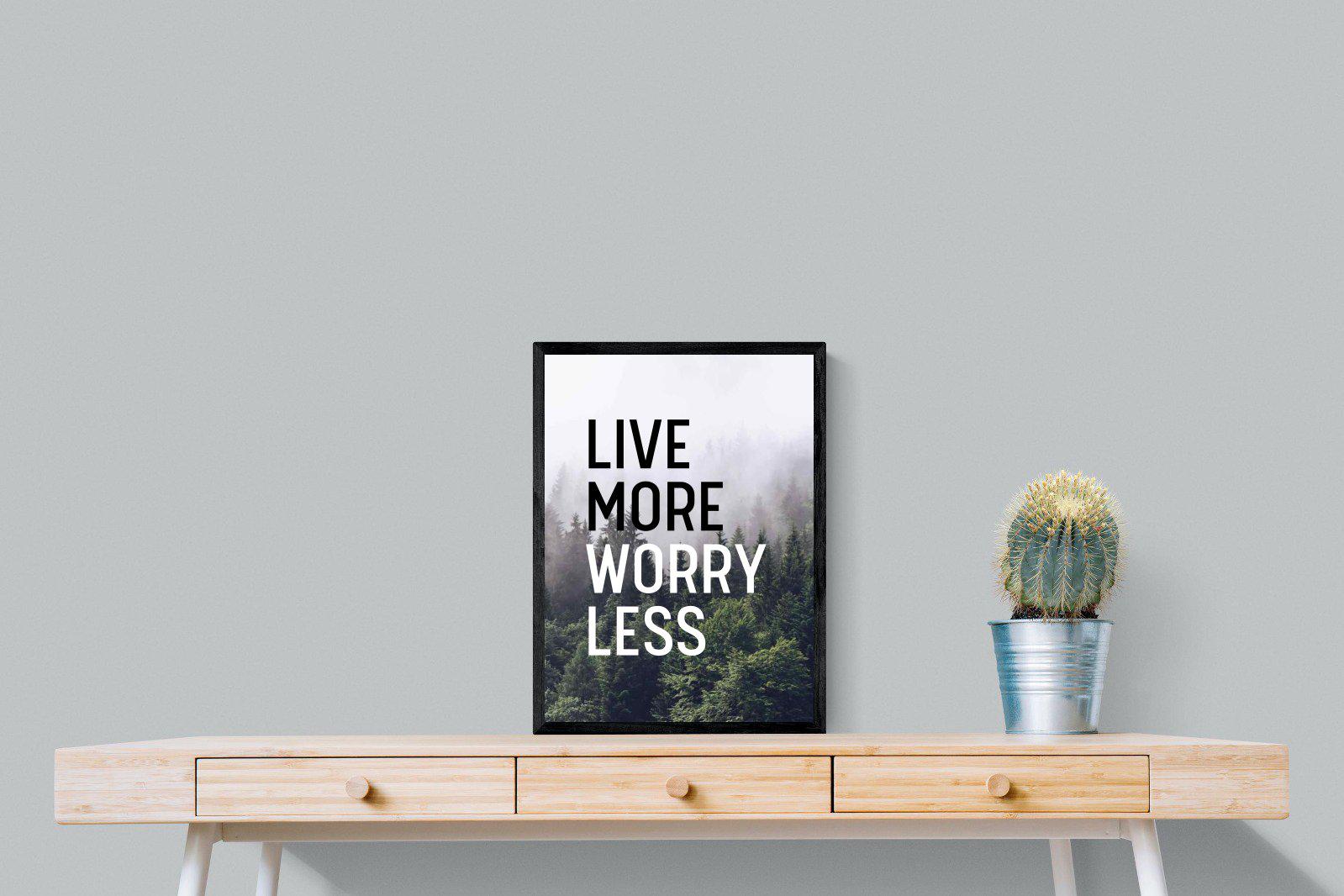 Live More Worry Less-Wall_Art-45 x 60cm-Mounted Canvas-Black-Pixalot