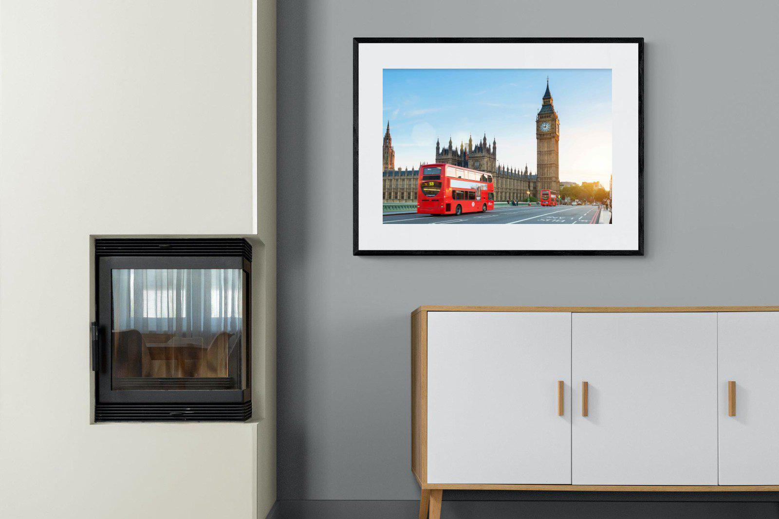 London Bridge-Wall_Art-100 x 75cm-Framed Print-Black-Pixalot