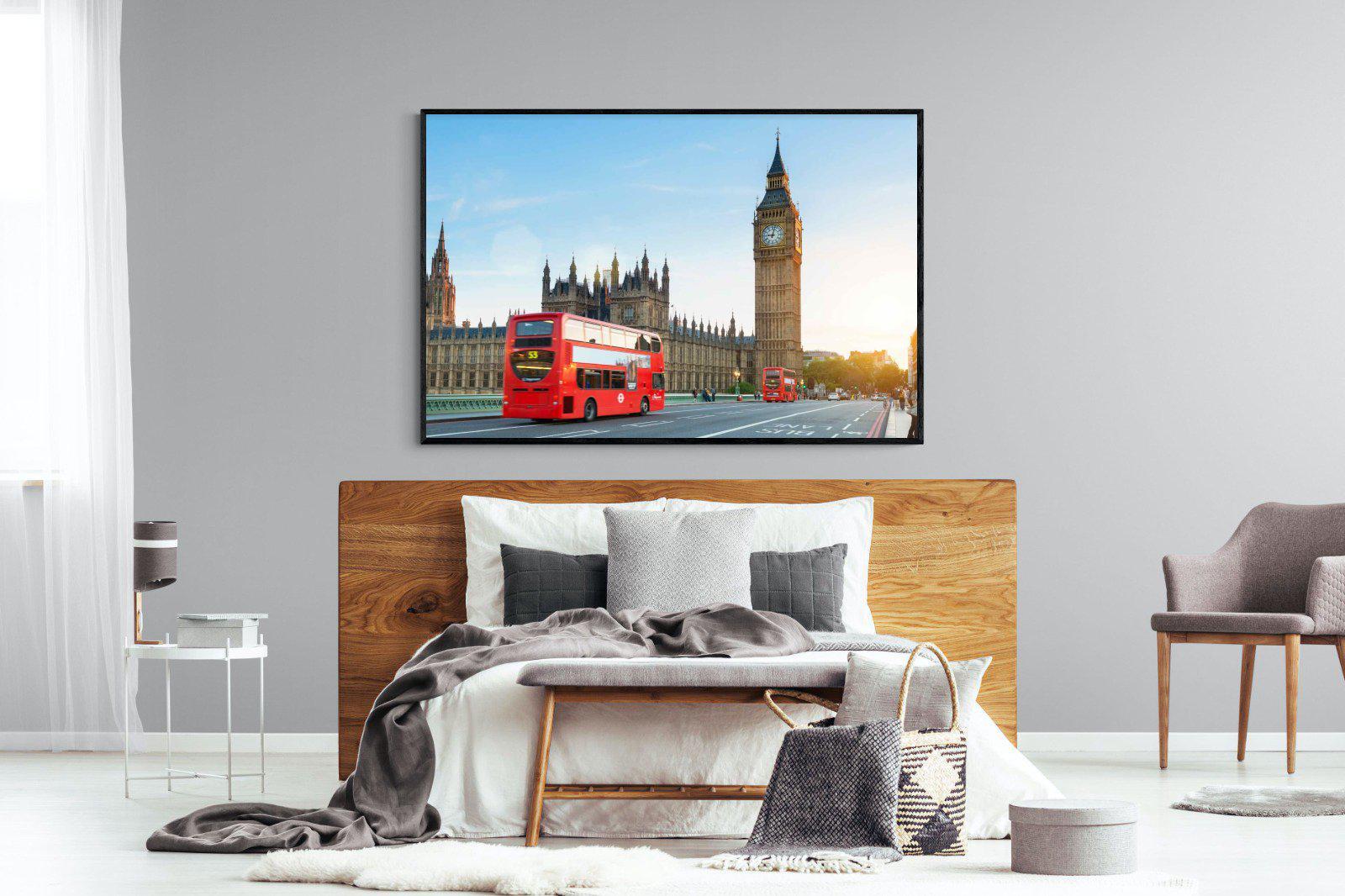 London Bridge-Wall_Art-150 x 100cm-Mounted Canvas-Black-Pixalot